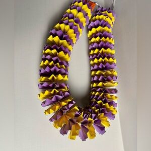 Handmade Purple & Yellow Paper Lei